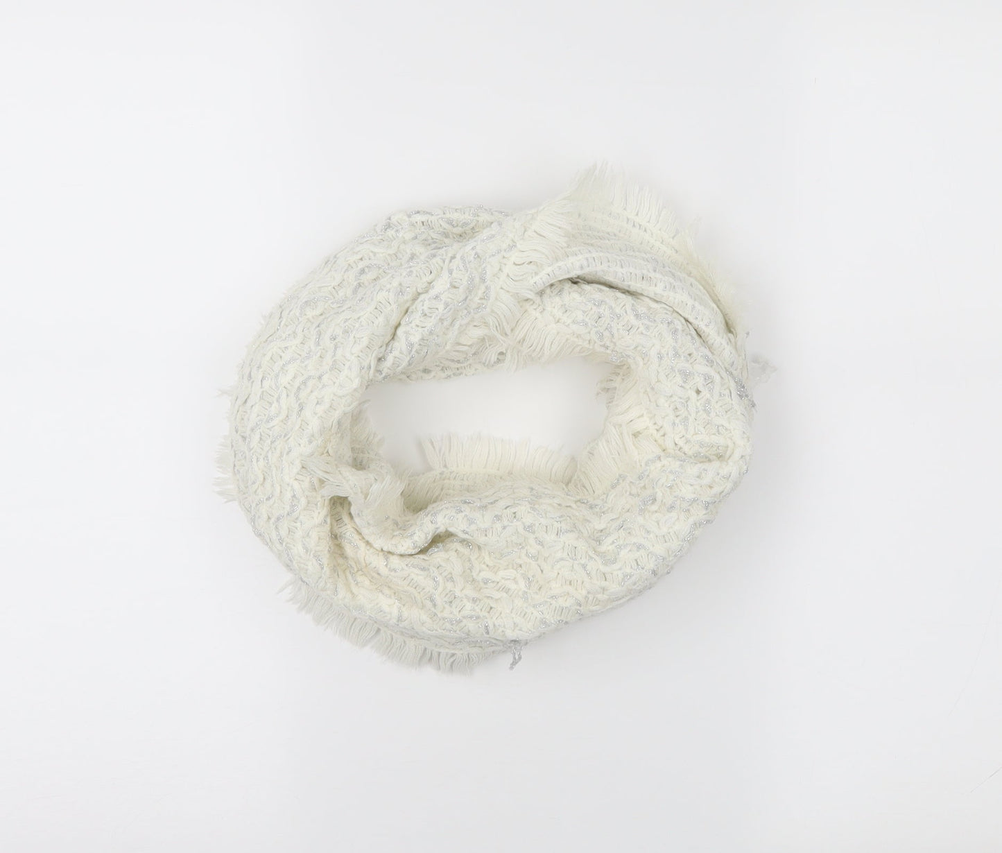 Preworn Womens White Scarf - Infinity Scarf