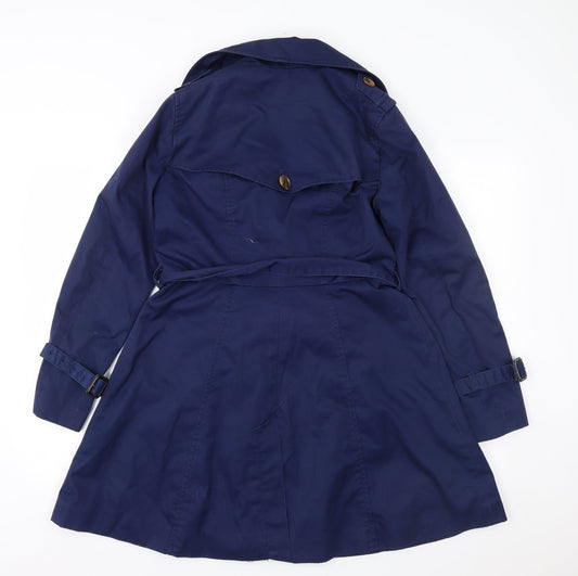 H&M Womens Blue Overcoat Coat Size 10