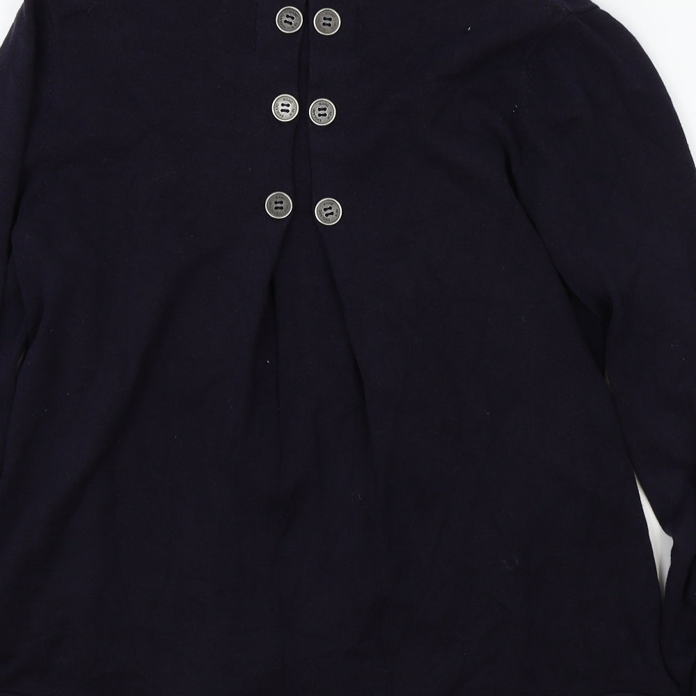 Maine Womens Blue Cardigan Jumper Size 12 - buttons on sleeves
