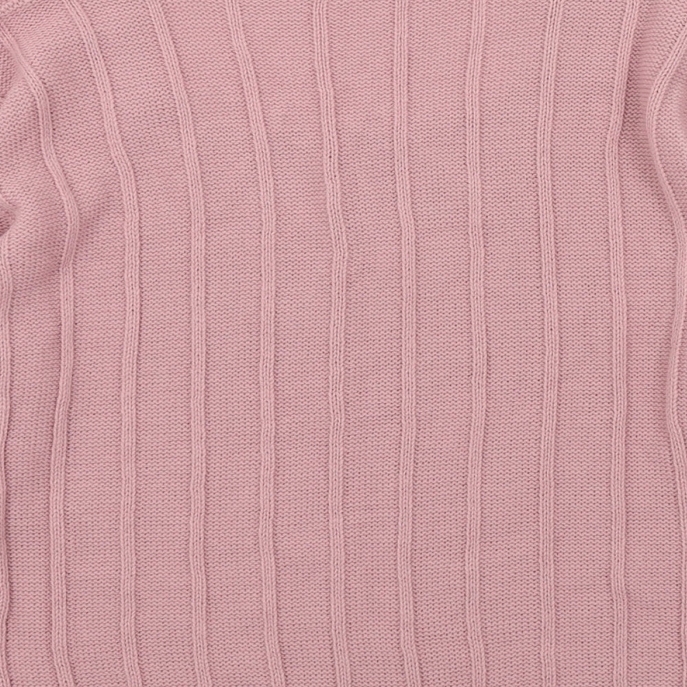 Mia Moda Womens Pink Pullover Jumper Size S