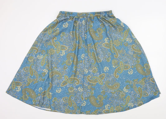DMART Womens Blue Paisley Flare Skirt Size M