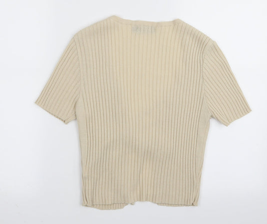 PLT Womens Beige Cardigan Jumper Size M