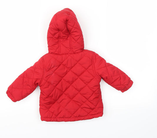 Babaluno Boys Red Basic Coat Coat Size 3-6 Months