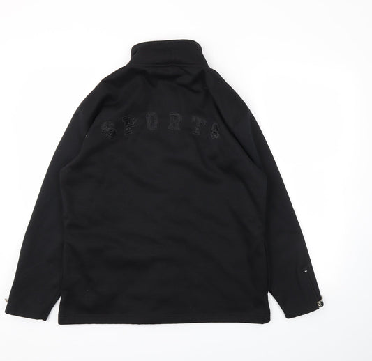 Casual Wear Mens Black Full Zip Hoodie Size L