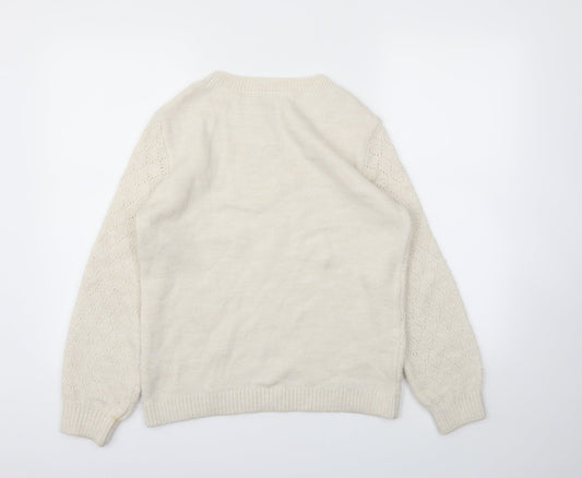 M&Co Womens Ivory Pullover Jumper Size 10