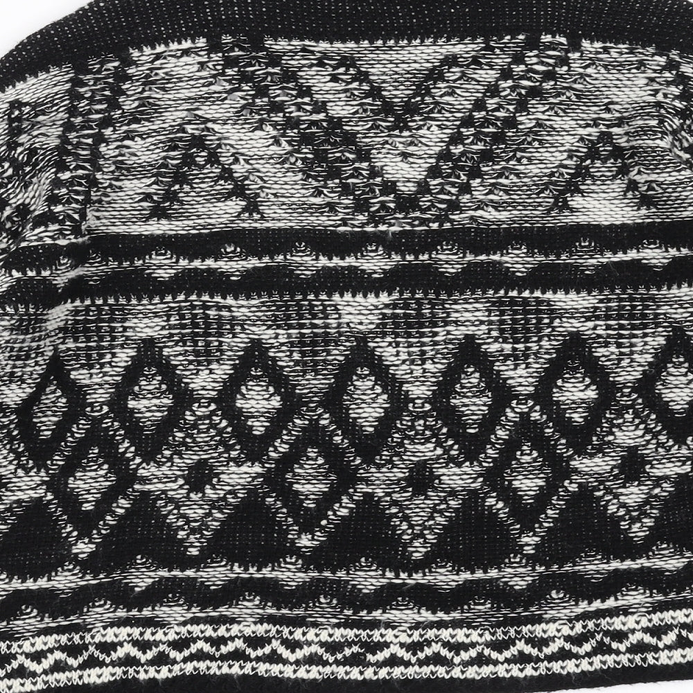 NEXT Womens Black Geometric Pullover Jumper Size XS