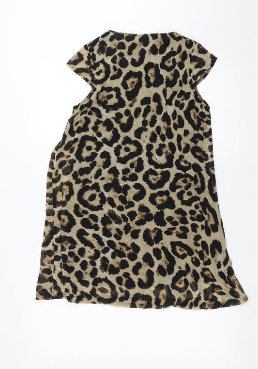 Missguided Womens Brown Animal Print Shift Size 6