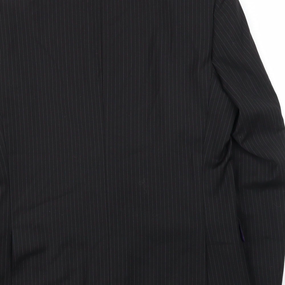 Burton Mens Black Striped Jacket Suit Jacket Size 42