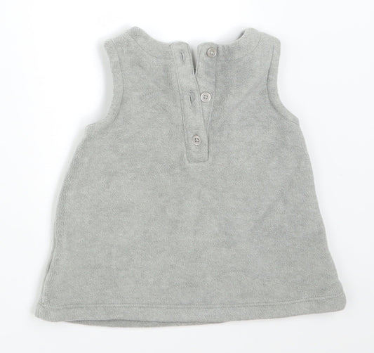 NEXT Girls Grey Basic Tank Size 3-6 Months - Heart
