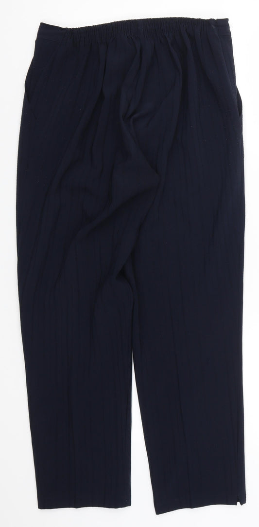 Preworn Womens Blue Striped Trousers Size 32 in L26 in