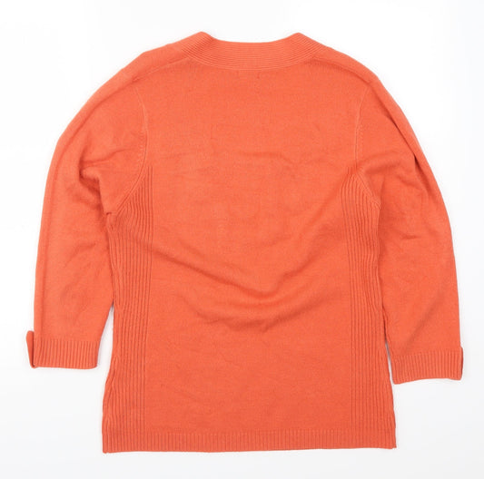 Filati Womens Orange Pullover Jumper Size M