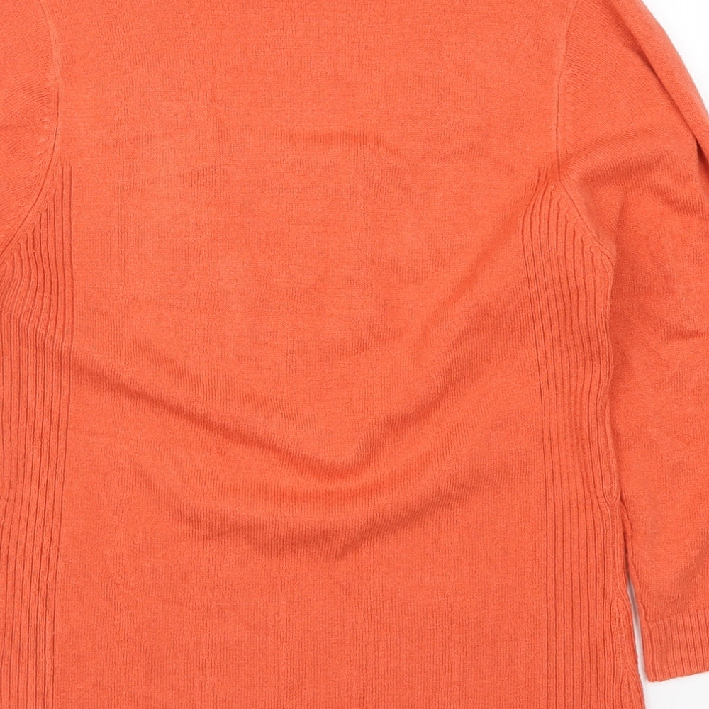 Filati Womens Orange Pullover Jumper Size M