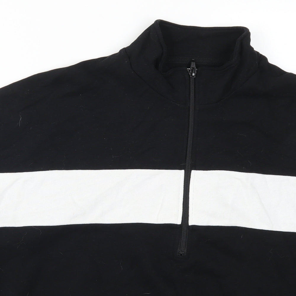 Hollister Womens Black Striped Pullover Sweatshirt Size M