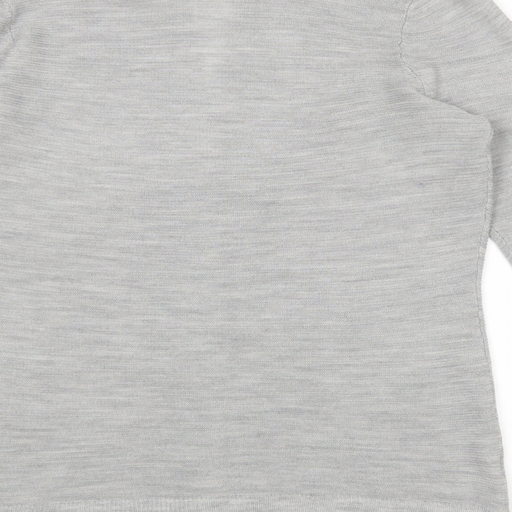 Ann Taylor Womens Grey Wrap Jumper Size 10