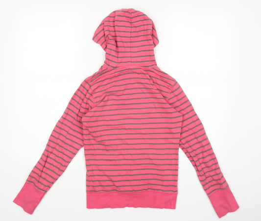 Pineapple Womens Pink Striped Pullover Hoodie Size 8
