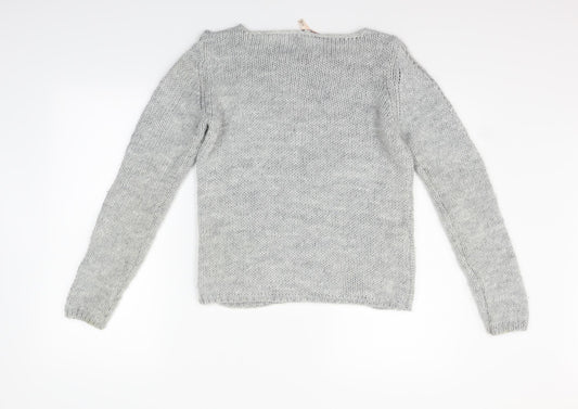 Berksha Womens Grey Pullover Jumper Size M