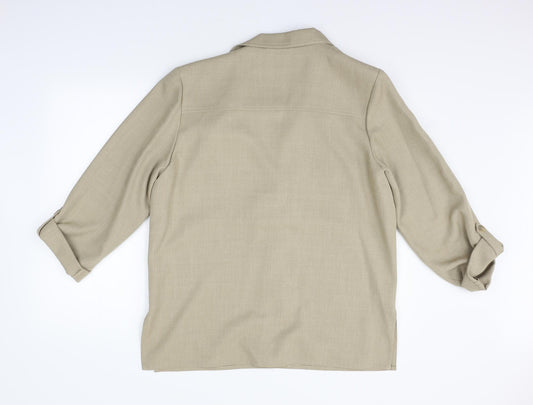 The Pearl Collection Womens Beige Jacket Blazer Size 16