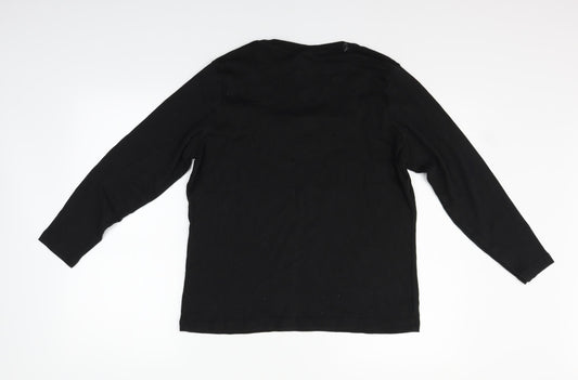 BEING CASUAL Womens Black Pullover Jumper Size 16