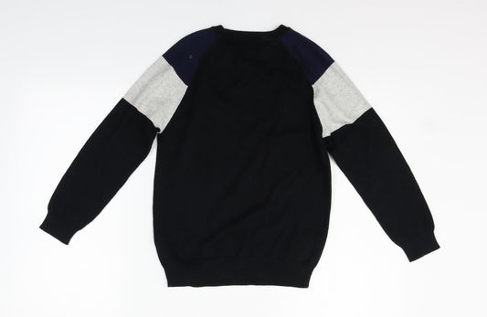 NEXT Girls Black Geometric Pullover Jumper Size 9 Years
