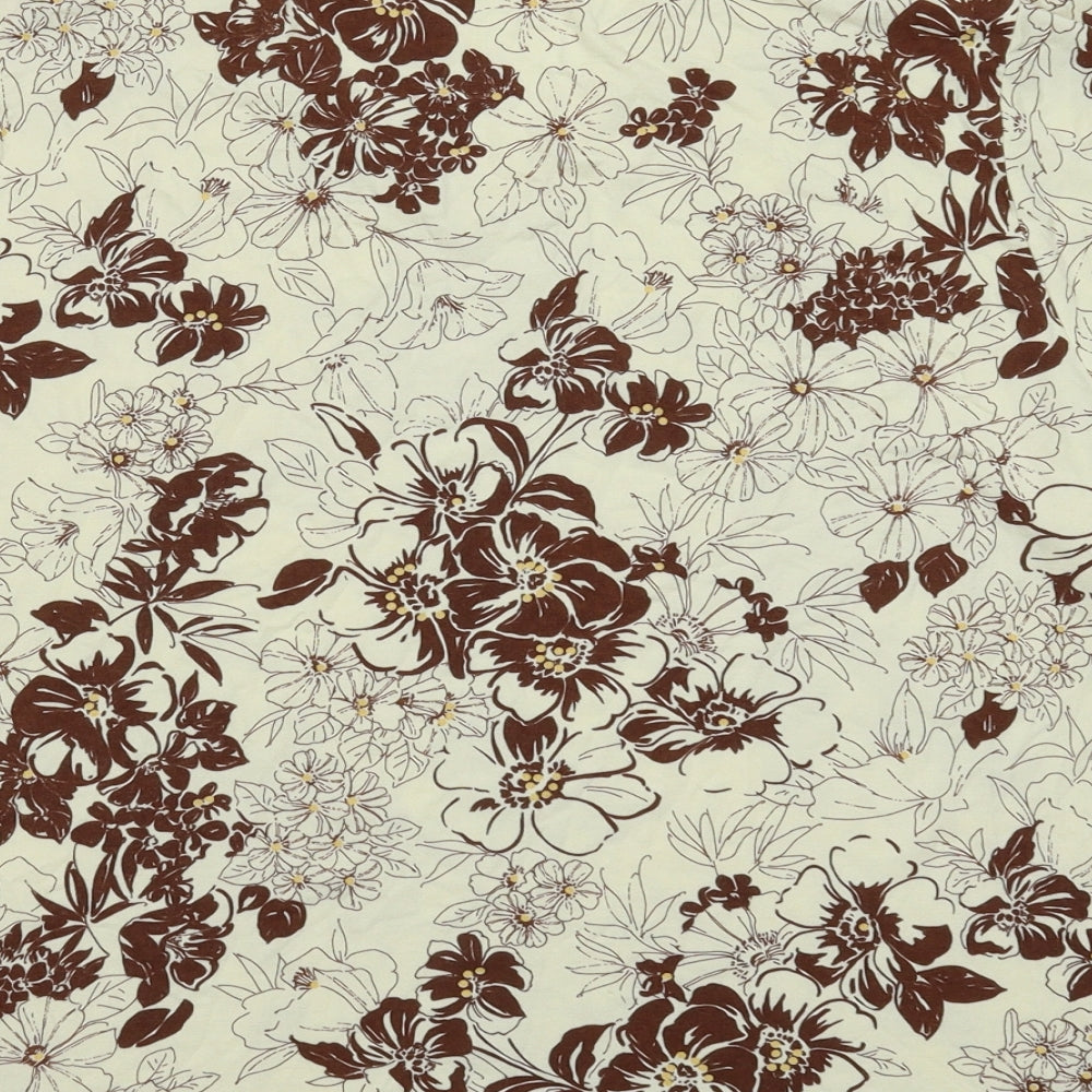 Travelling Light Womens White Floral Basic T-Shirt Size XL