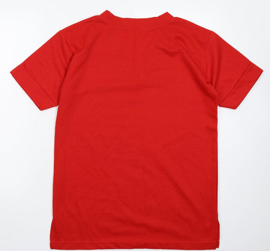 Simple Womens Red Basic T-Shirt Size S - Oversized