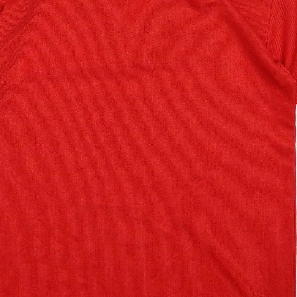 Simple Womens Red Basic T-Shirt Size S - Oversized