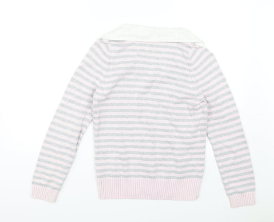 Marks and Spencer Womens Pink Striped Pullover Jumper Size 12