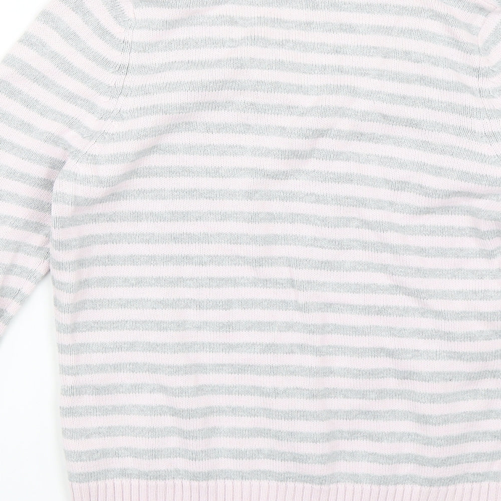 Marks and Spencer Womens Pink Striped Pullover Jumper Size 12