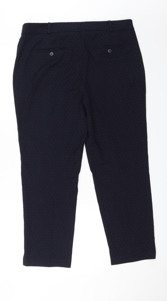 NEXT Womens Blue Polka Dot Dress Pants Trousers Size 14 L23 in