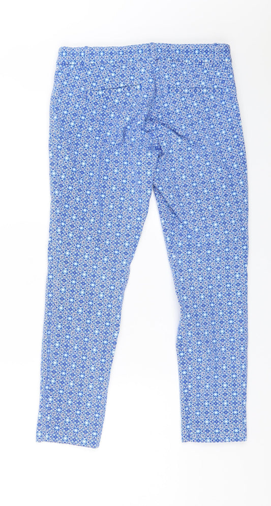 Gap Womens Blue Floral Trousers Size 4 L22 in
