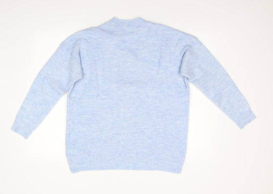 M&Co Womens Blue Knit Pullover Jumper Size S