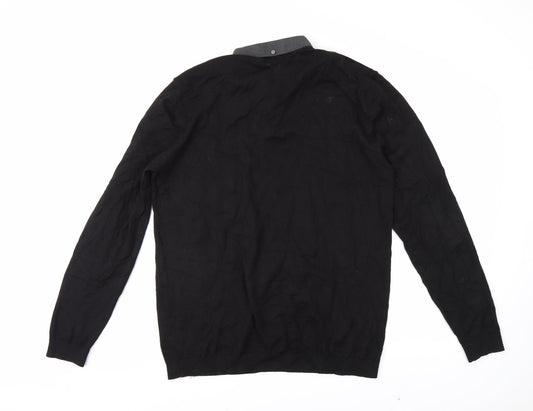 NEXT Womens Black Henley Jumper Size XL