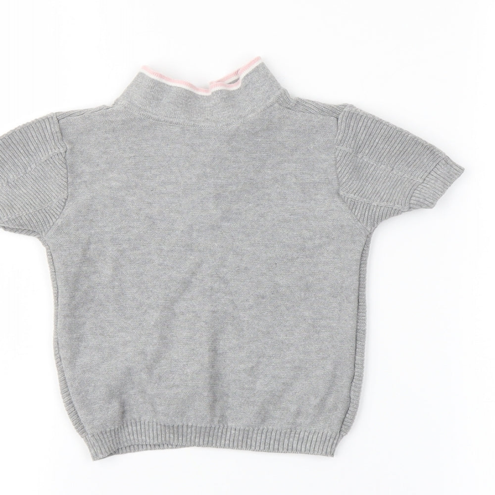 Brand and care label for Primark girls’ grey pullover polo, size 12-18, months