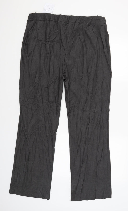 M&S Womens Grey Trousers Size 16 L30 in