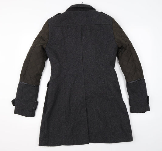 New Look Womens Grey Overcoat Coat Size 10