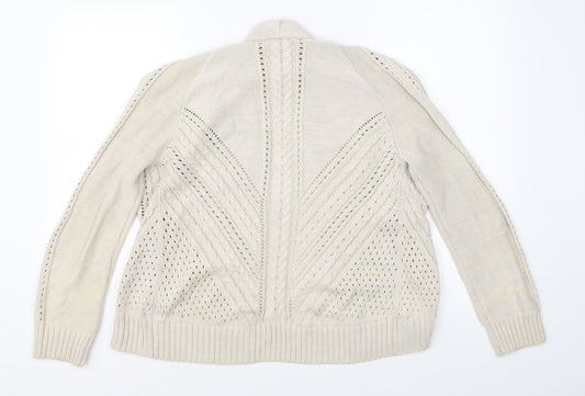 Marks & Spencer Womens Beige Knit Cardigan Jumper Size 8