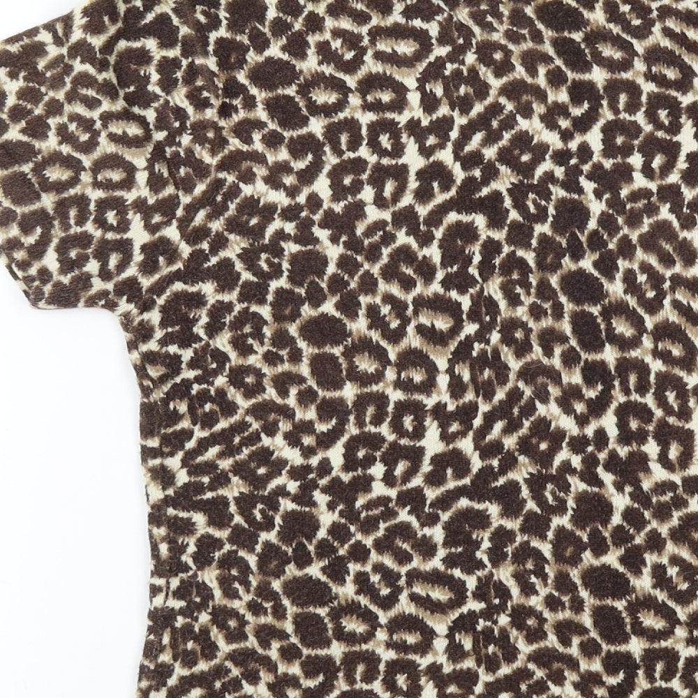 Elisabeth Scott Womens Multicoloured Animal Print Basic Blouse Size M