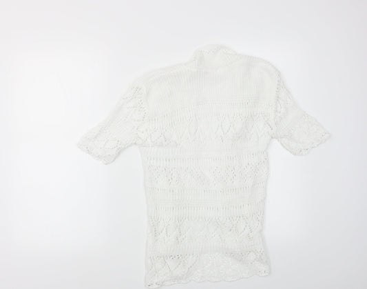 Bina Womens White Cardigan Jumper Size 10