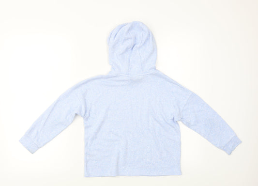 M&S Girls Blue Pullover Hoodie Size 8 Years