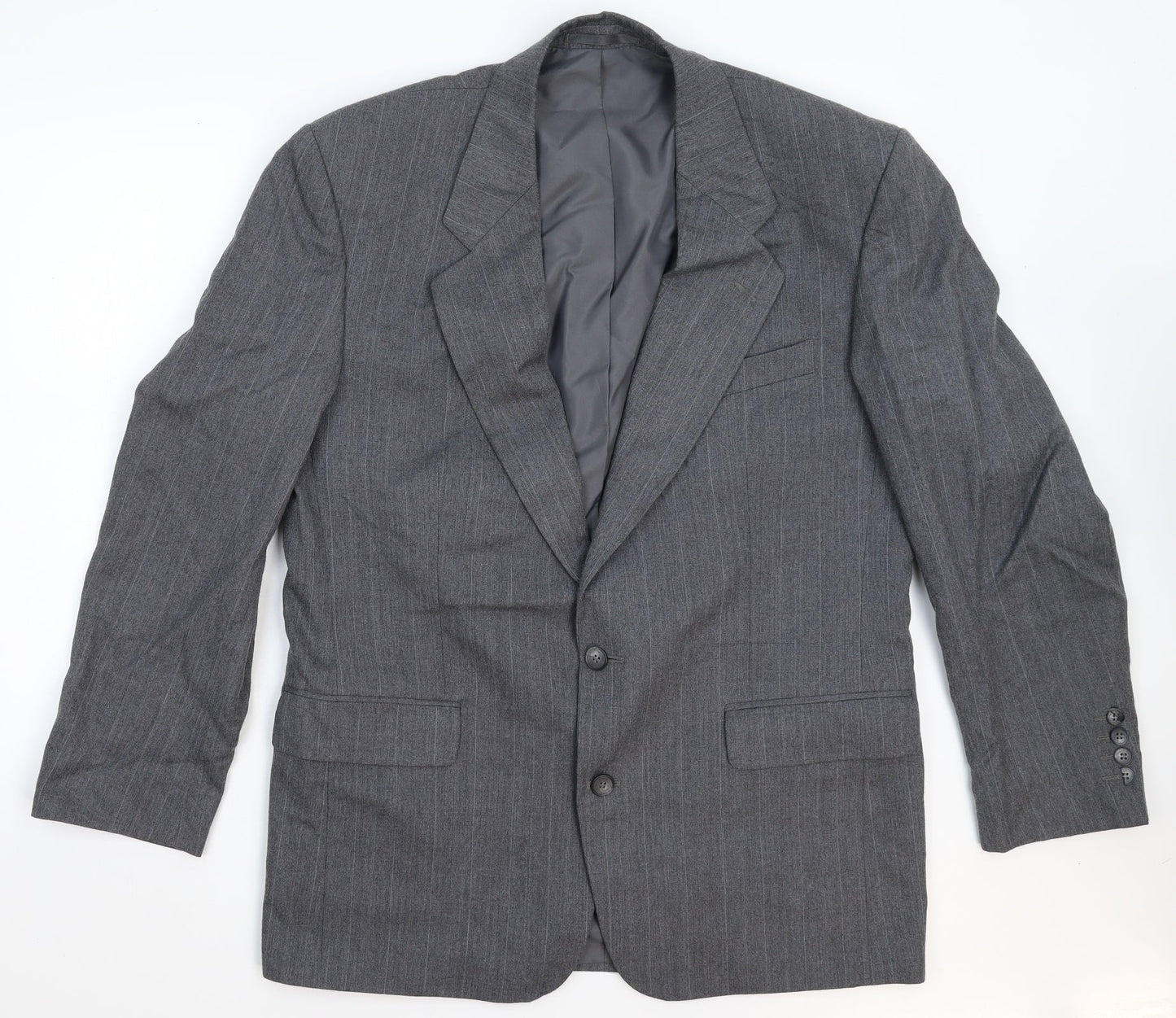 Dunn & Co Mens Grey Striped  Jacket Suit Jacket Size 42