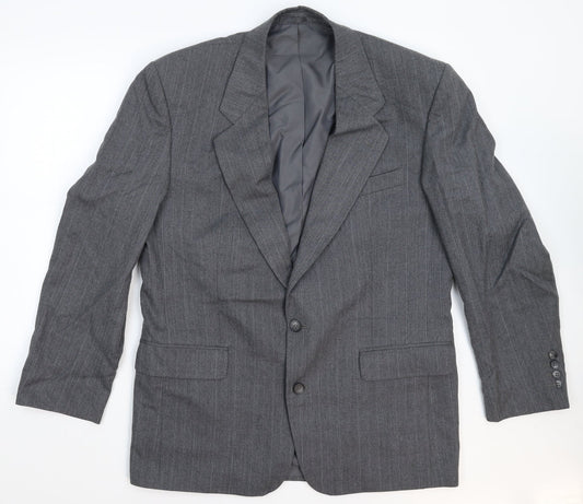 Dunn & Co Mens Grey Striped  Jacket Suit Jacket Size 42