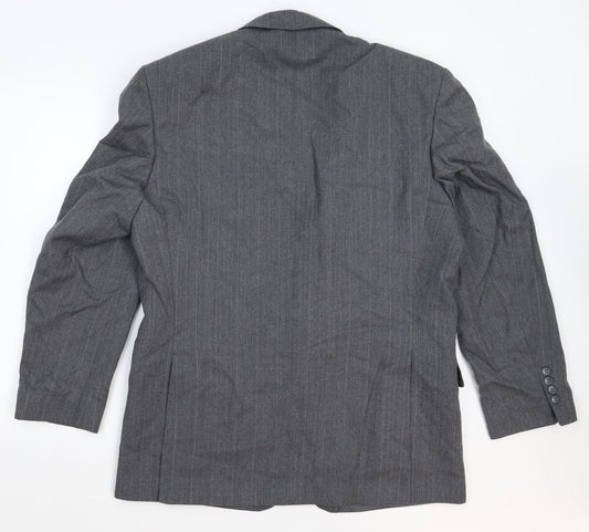 Dunn & Co Mens Grey Striped  Jacket Suit Jacket Size 42