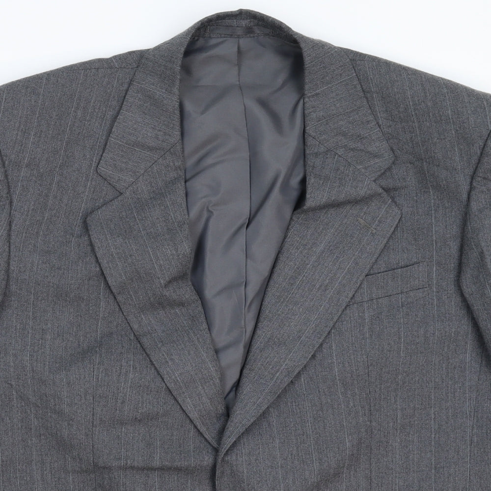 Dunn & Co Mens Grey Striped  Jacket Suit Jacket Size 42