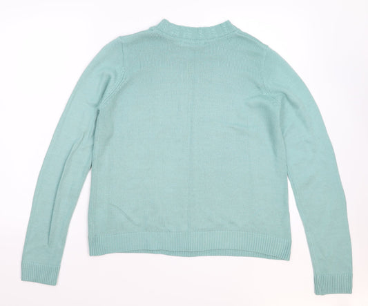 EWM Womens Green Knit Pullover Jumper Size 12