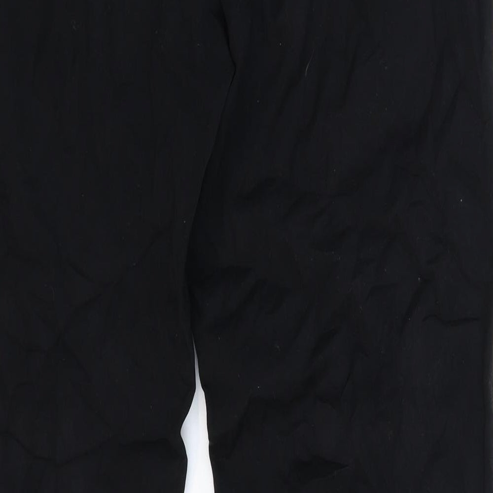 Preworn Womens Black Trousers Size 16 L32 in