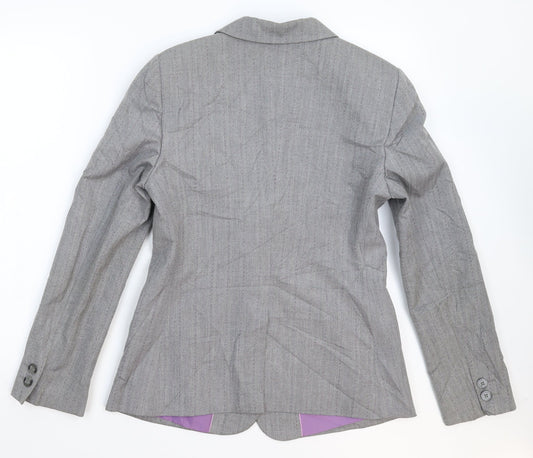Per Una Womens Grey Striped Jacket Suit Jacket Size 10