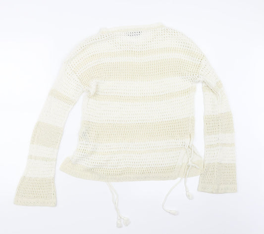 Dorothy Perkins Womens White Knit Pullover Jumper Size 12