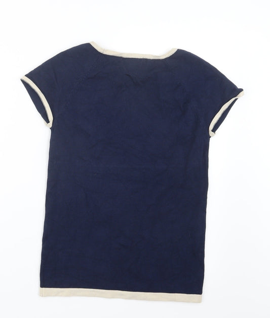 Mango Womens Blue Knit Pullover Jumper Size M