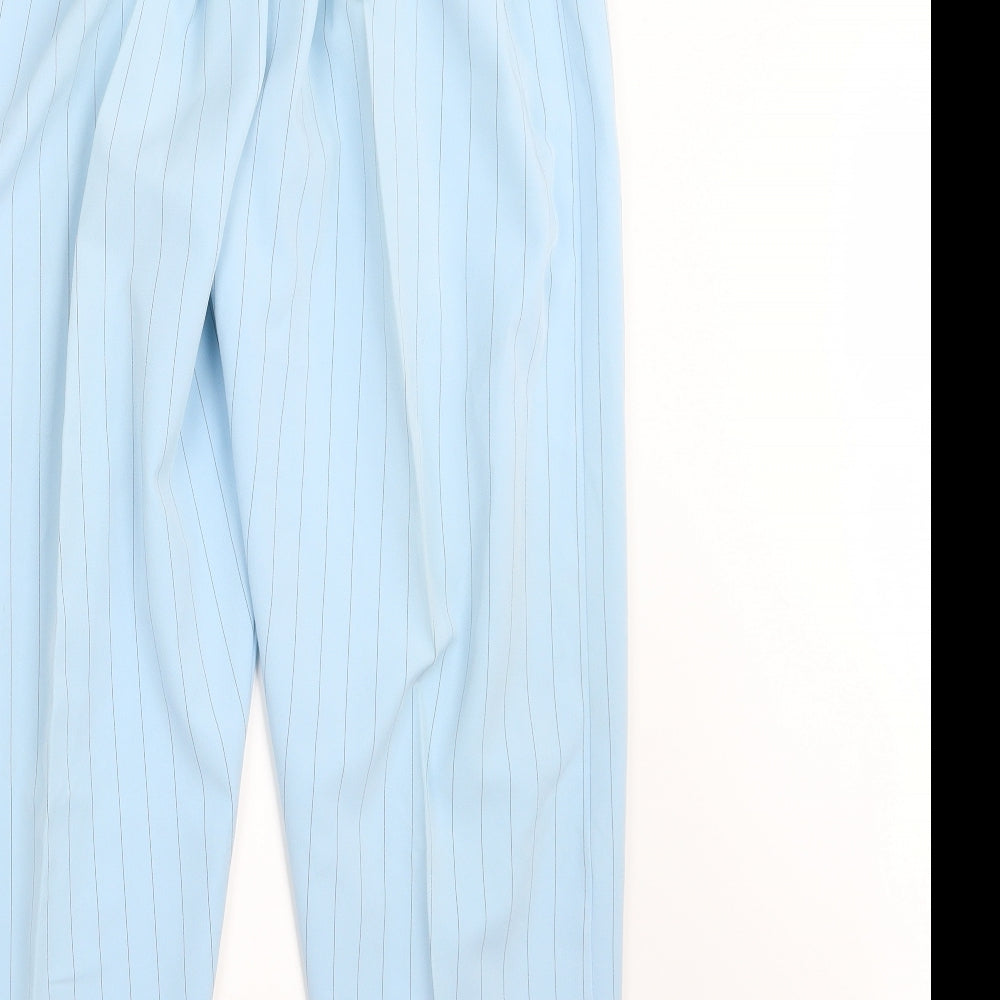Preworn Womens Blue Striped Trousers Size 18 L27 in