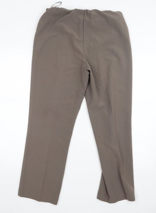 Bm Collection Womens Brown Trousers Size 12 L27 in